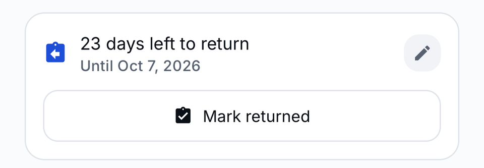 A return countdown, sample data.